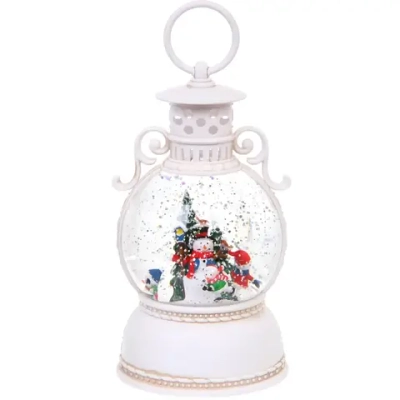 Сувенир с подсветкой «Волшебная лампа» 10,5*10,5*20 см, мелодия, подсветка, эффект снегопада (работает от 3*АА, USB)