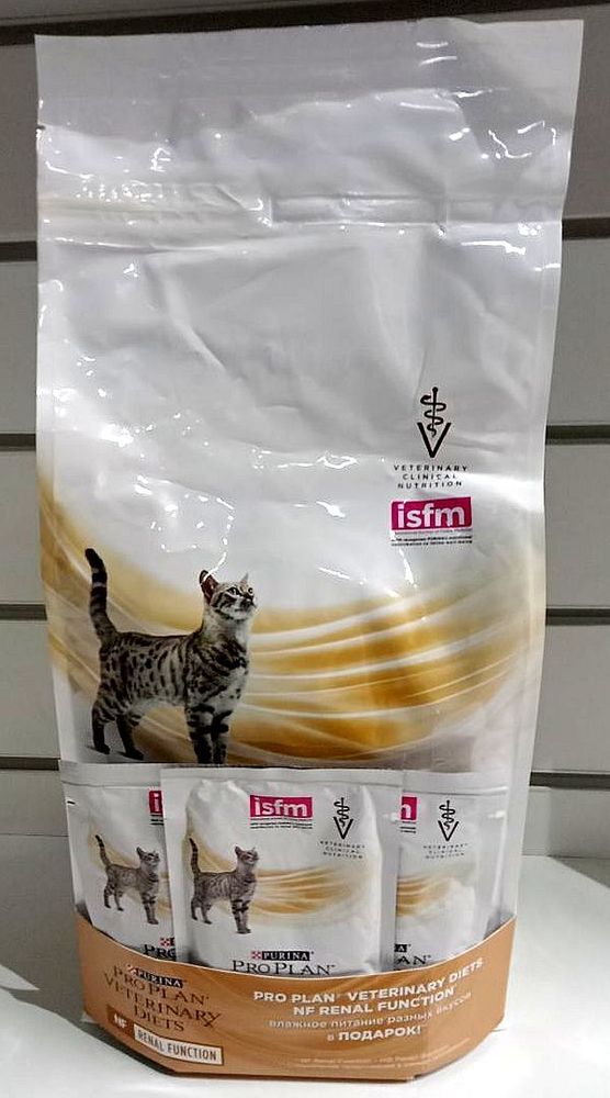 Purina Veterinary Diets 1,5кг+3 пауча Диетический корм для кошек при патологии почек NF ПРОМО