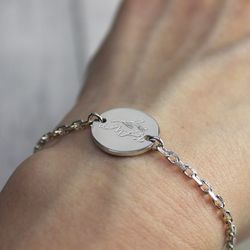 Серебряный браслет цепочка с гравировкой на заказ