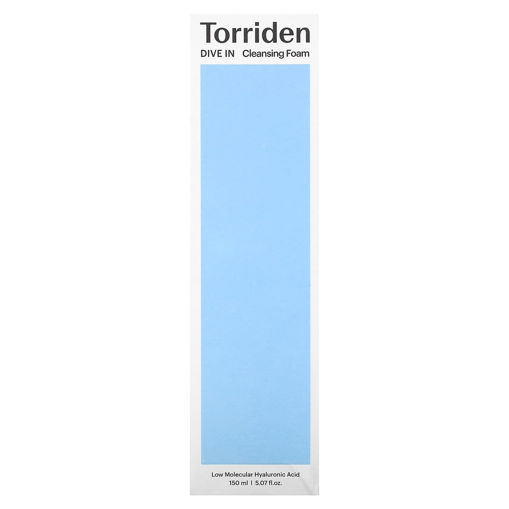 Torriden, Dive In, очищающая пенка с низкомолекулярной гиалуроновой кислотой, 150 мл (5,07 жидк. унц.)