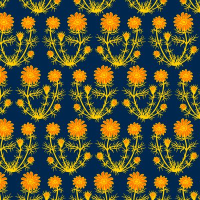 botanical seamless pattern of plants and flowers for fabric, paper.