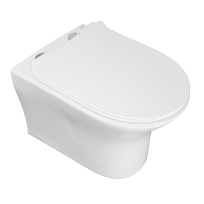 FRETTA ROUND Унитаз подвесной безободковый с сиденьем микролифт. Размер 485x360x365 мм