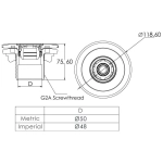 Форсунка стеновая под пленку EM4414 (50 мм/2") сопло "круг", латунные вставки
