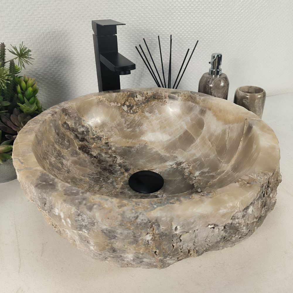 Раковина из оникса Erozy Grey EO-64647 42*42*15 0156