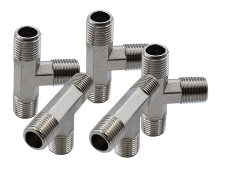 KraftWell KRW-TT14M3-5 Тройник резьбовой Т-образный M1/4" - M1/4" - M1/4", 5 шт