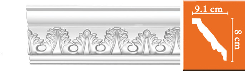 Плинтус потолочный с рисунком Decomaster 95854 91х80х2400мм