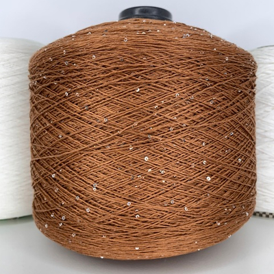 LINETTE PAILLETES - 80% лен, 20% п/а, микропайетки 2мм - серебро, коричневый; 450м\100гр