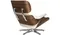 Кресло с оттоманкой Eames Lounge, Premium U.S. version, кремовая кожа, орех