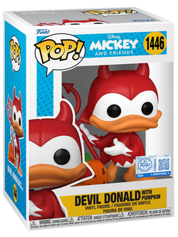 Фигурка Funko POP! Disney Mickey and Friends Devil Donald w/Pumpkin w/(BLKLT)Chase (Exc) (1446)77398