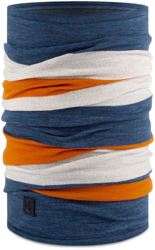 Тонкий шерстяной шарф-труба Buff Wool Move lightweight Steel Blue Фото 1