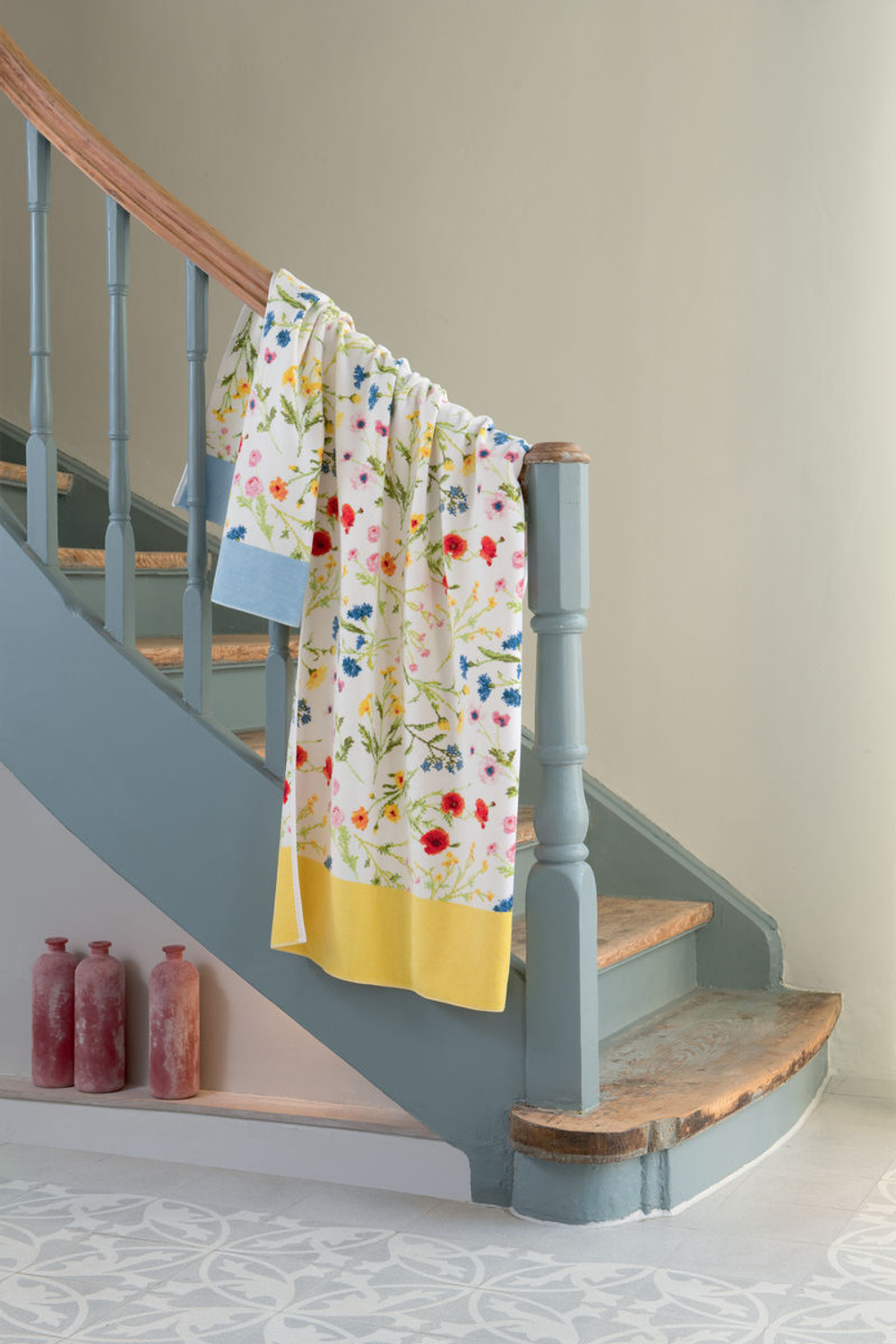 Полотенце 75x150 Feiler Flower Meadow Breeze голубое