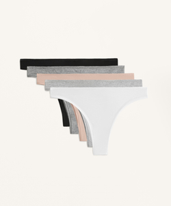 OYSHO Набор из 5 пар трусов-бразильяно из хлопковой смеси, черный