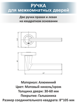 Фурнитура для межкомнатных дверей с замком TREND