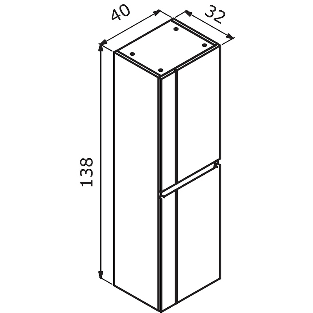Шкаф пенал Orka Likya 40 3001084 подвесной Антрацит матовый