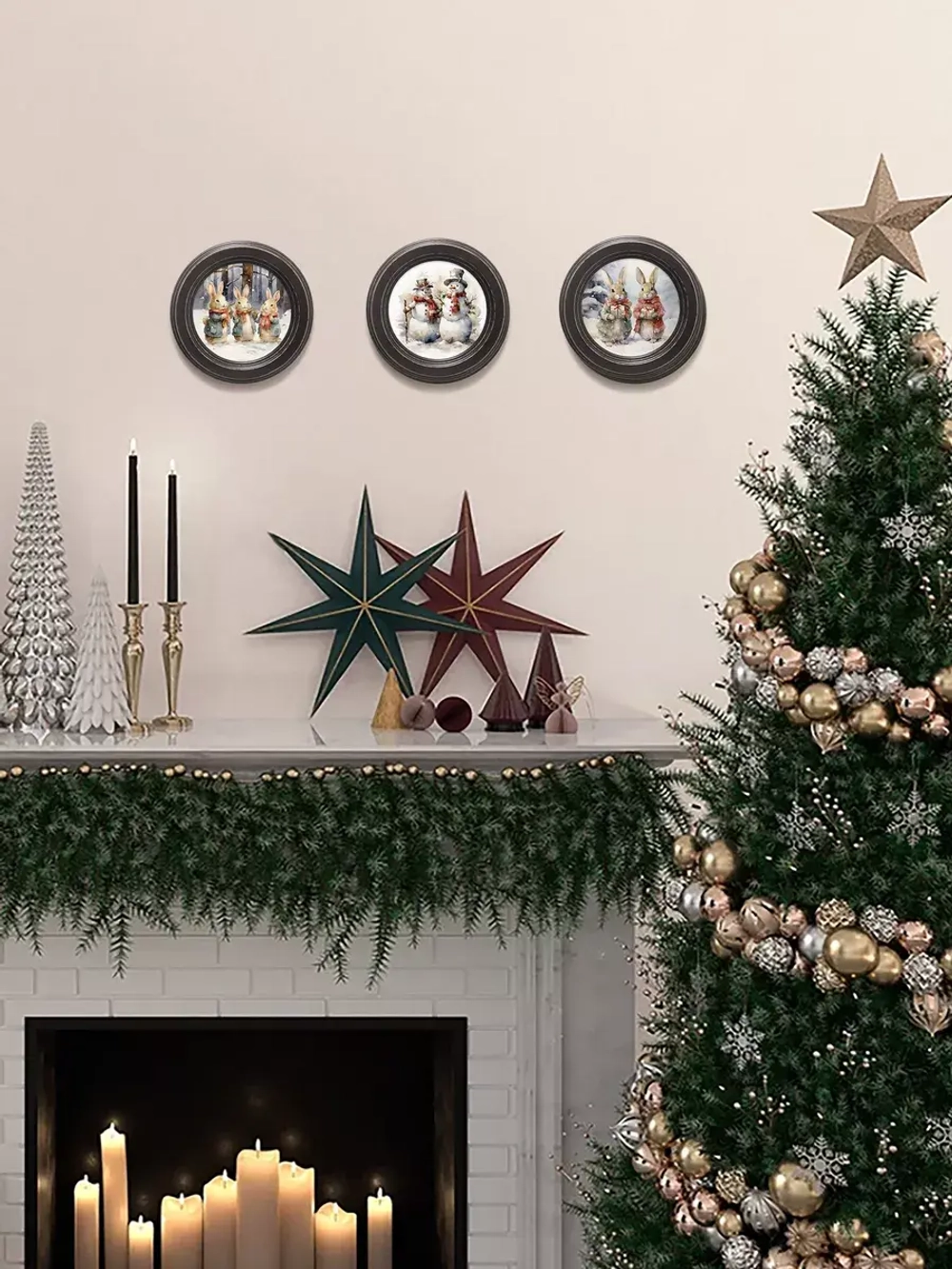 Картины на стену интерьерные на холсте 3 шт. 17.5 см