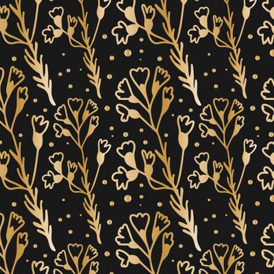 Бесшовный принт c зимней ботаникой