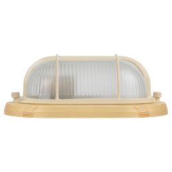 Светильник ЭРА НБО 04-60-012 Кантри дерево/стекло решетка IP54 E27 max 60Вт 232х140 овал сосна