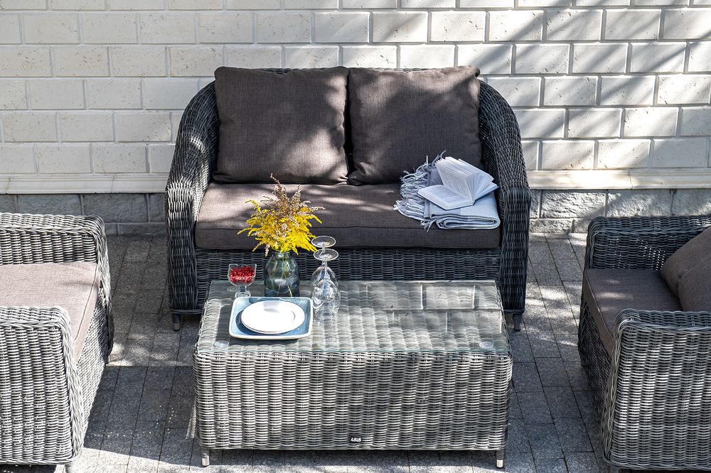 "Кон Панна" лаунж-зона из искусственного ротанга, цвет графит