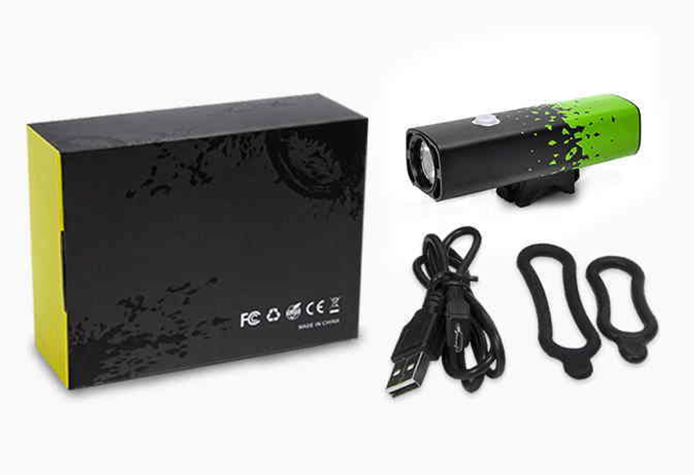 Фара LR-Y8, 800 lumens, Т6 ,USB зарядка. Цв.черно-зеленый