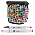 Маркер для скетчинга, двусторонние, Basir, четырёхгранные, 15 мм, спиртовые, 120 шт