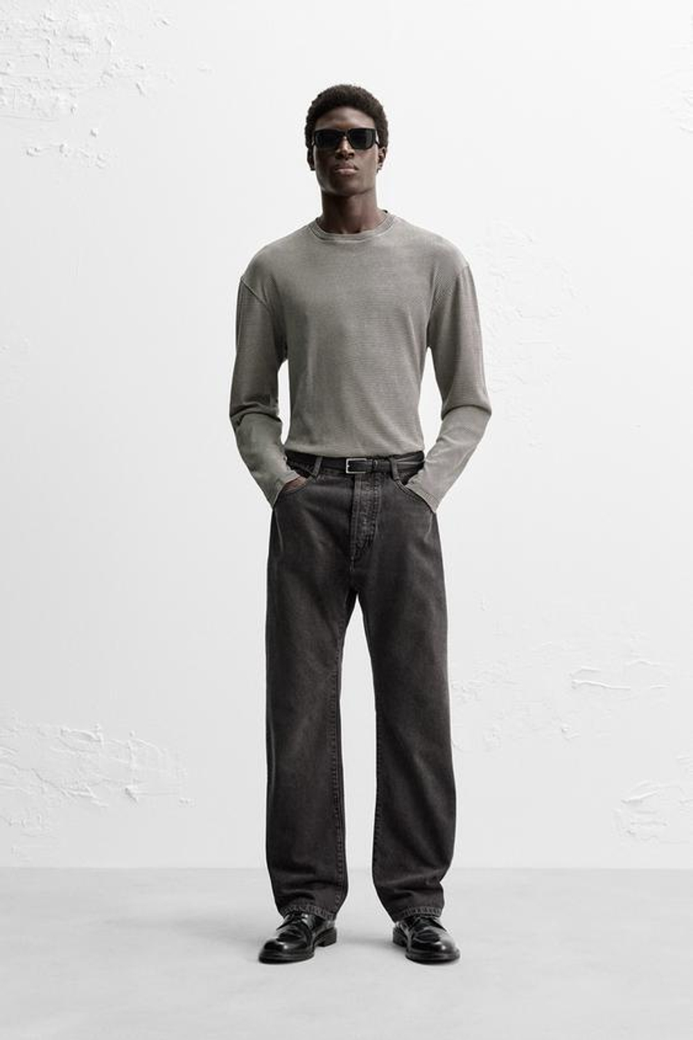 ZARA ЖАККАРДОВАЯ ФУТБОЛКА В ПОЛОСКУ, ЭКРЮ/ЧЕРНЫЙ