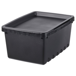 IKEA UPPSNOFSAD  (ИКЕА УППСНОФСАД)  -  Контейнер с крышкой, черный, 25x17x12 см/3,5 л