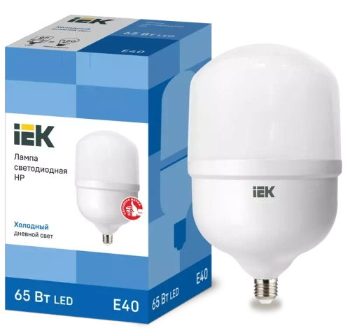 Лампа светодиодная HP 65Вт 230В 6500К Е40 IEK LLE-HP-65-230-65-E40