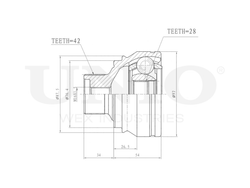 ШРУС внешний UNIO CVJ-20304