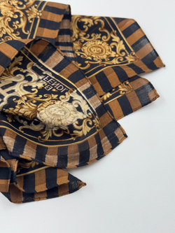 Платок коричневый с чёрным Fendi