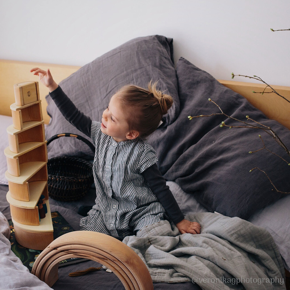 Большая деревянная радуга не окрашенная, 12 деталей