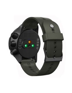 Ремешок 24 мм Elegant для Suunto 9 Baro, Suunto 7, Suunto Spartan Sport силиконовый (Серо-зеленый Хаки)