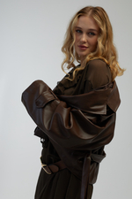 Куртка Joleen с поясом экокожа