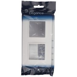 Рамка для розеток и выключателей ЭРА Elegance 14-5012-01 Classic, на 2 поста, белый