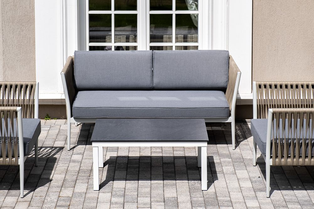 "Касабланка" лаунж-зона плетеная из роупа 4-местная, цвет серый