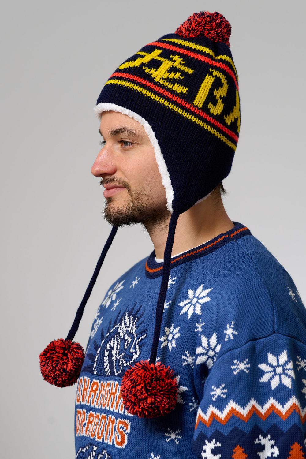 Шапка-ушанка трикотажная вязаная, 55-58