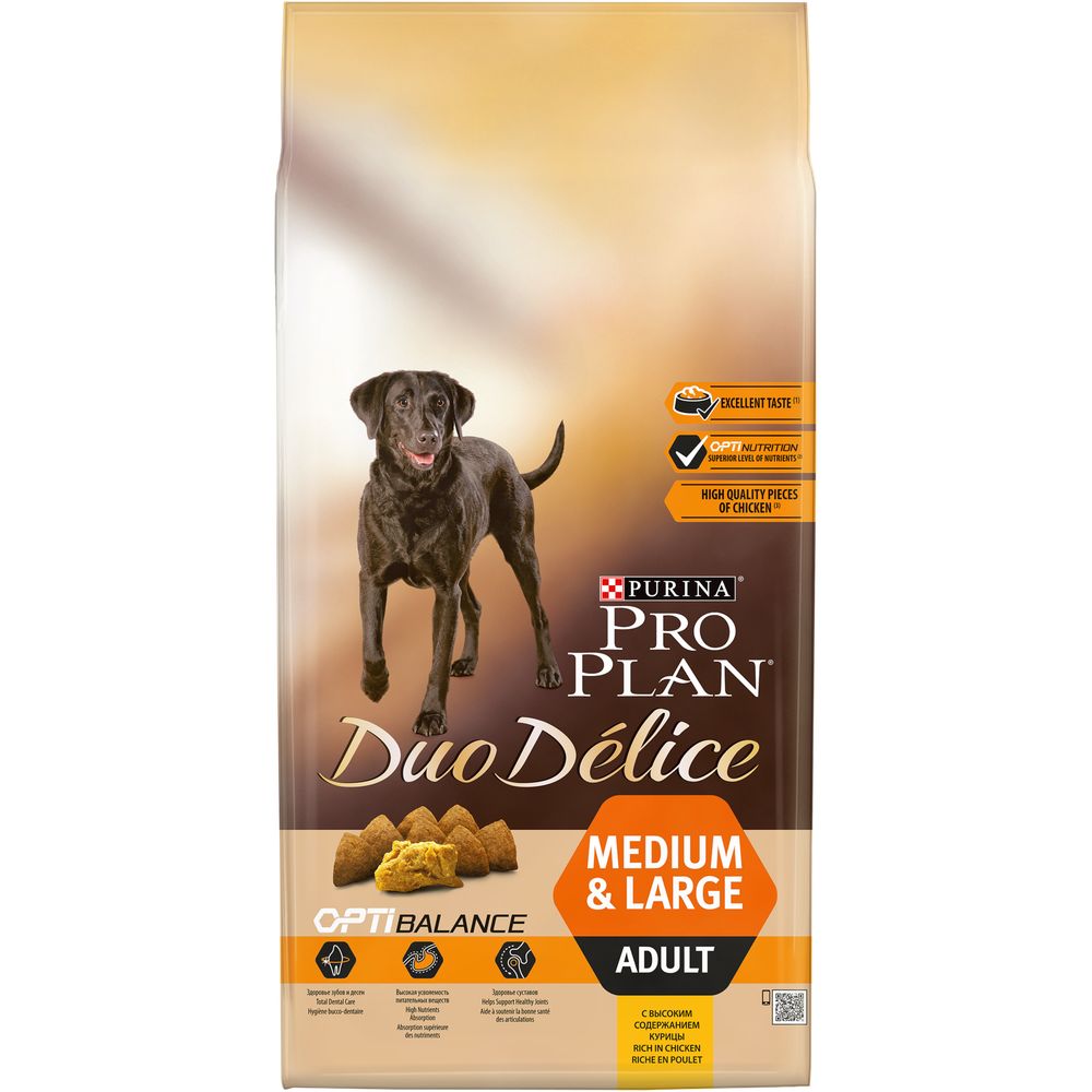Сухой корм для собак Pro Plan Duo Delice для средних и крупных пород  с курицей 10 кг