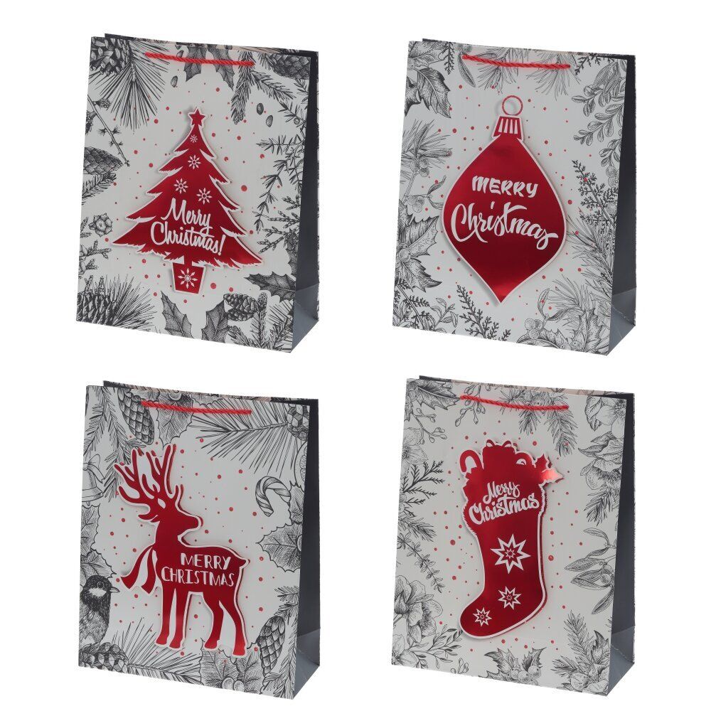 GAEM Пакет подарочный (бумага 210г/м2, блок микс 12шт), L31 W12 H40 см, 4в.