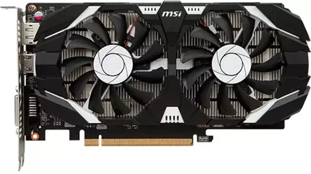 Видеокарта MSI GeForce GTX 1050 Ti 1341Mhz PCI-E 3.0 4096Mb 7008Mhz 128 bit DVI HDMI HDCP OC Dual Fans GTX1050Ti 4GT OC