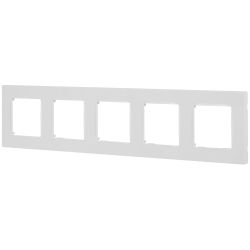 Рамка для розеток и выключателей ЭРА Серия 12 12-5205-01 на 5 постов, Классик, белый