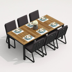 Обеденная группа Ideal Patio ТЕЛЛА  ГИРА  каркас карбон, стол тик 200, ткань антрацит