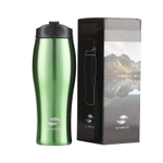 Термокружка зелёная непротекающая (0,4 л) из стали STINGER HY-VF122-Gr в коробке