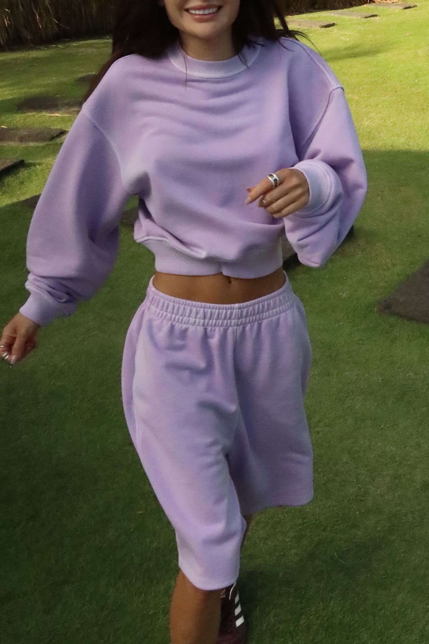 бермуды с эффектом варки, лиловый