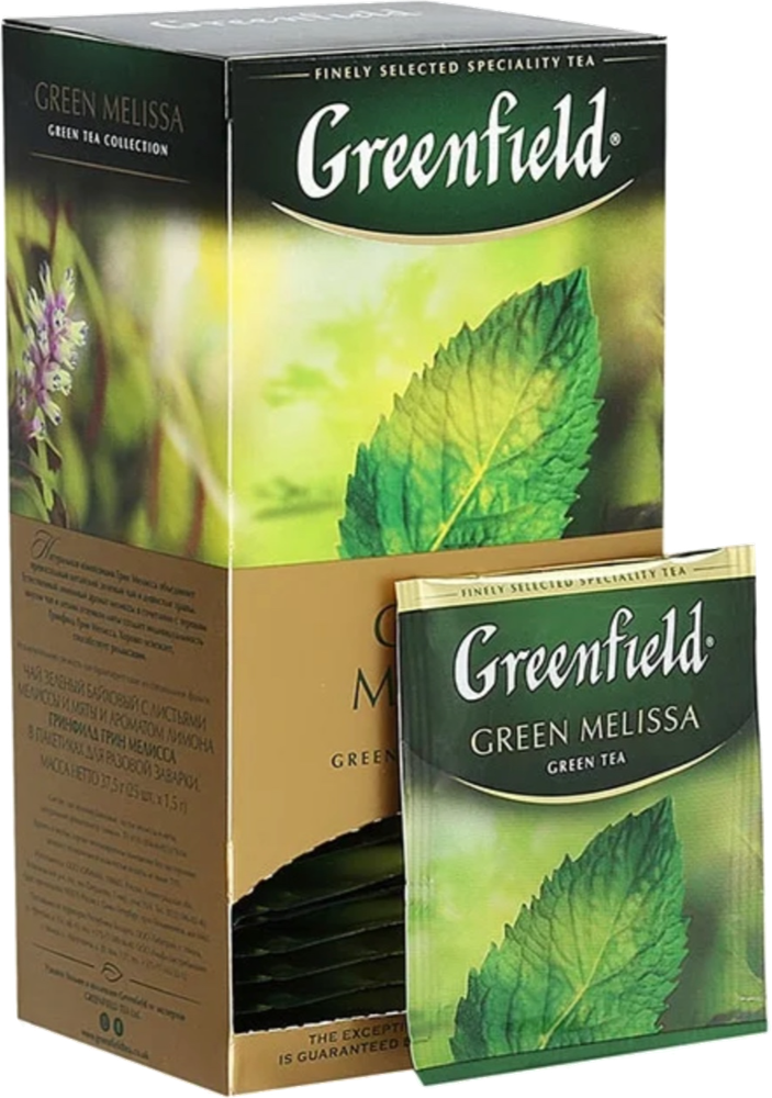 Чай зеленый Greenfield Green Melissa в пакетиках, 25 шт