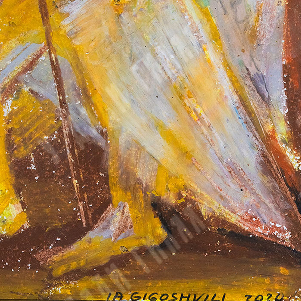 Гигошвили И. «..И принес священник Авиафар ефод к Давиду» (1 Цар. 30:7). Бумага, масляная пастель.