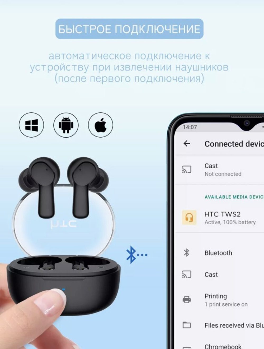HTC True Wireless Earbuds 1 TWS2 AFITRON.RU