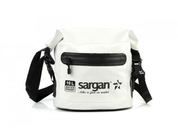 Гермосумка через плечо Sargan Пляжка с доп.карманом 10 л белая