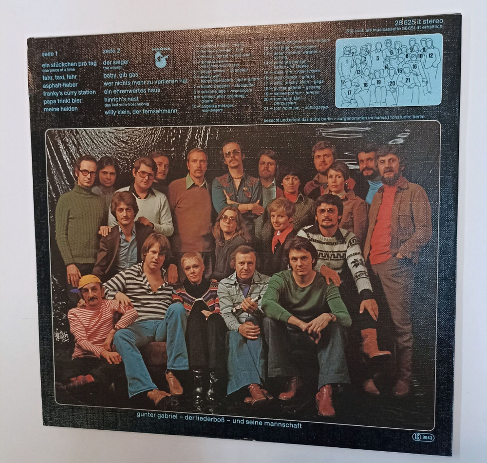 Винтажная виниловая пластинка LP Gunter Gabriel Meine Helden Und Andere Pechvogel (Germany 1977)