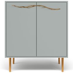 Комод Арт Колор matte Стайл Голд с 2 полками Серый дым матовый