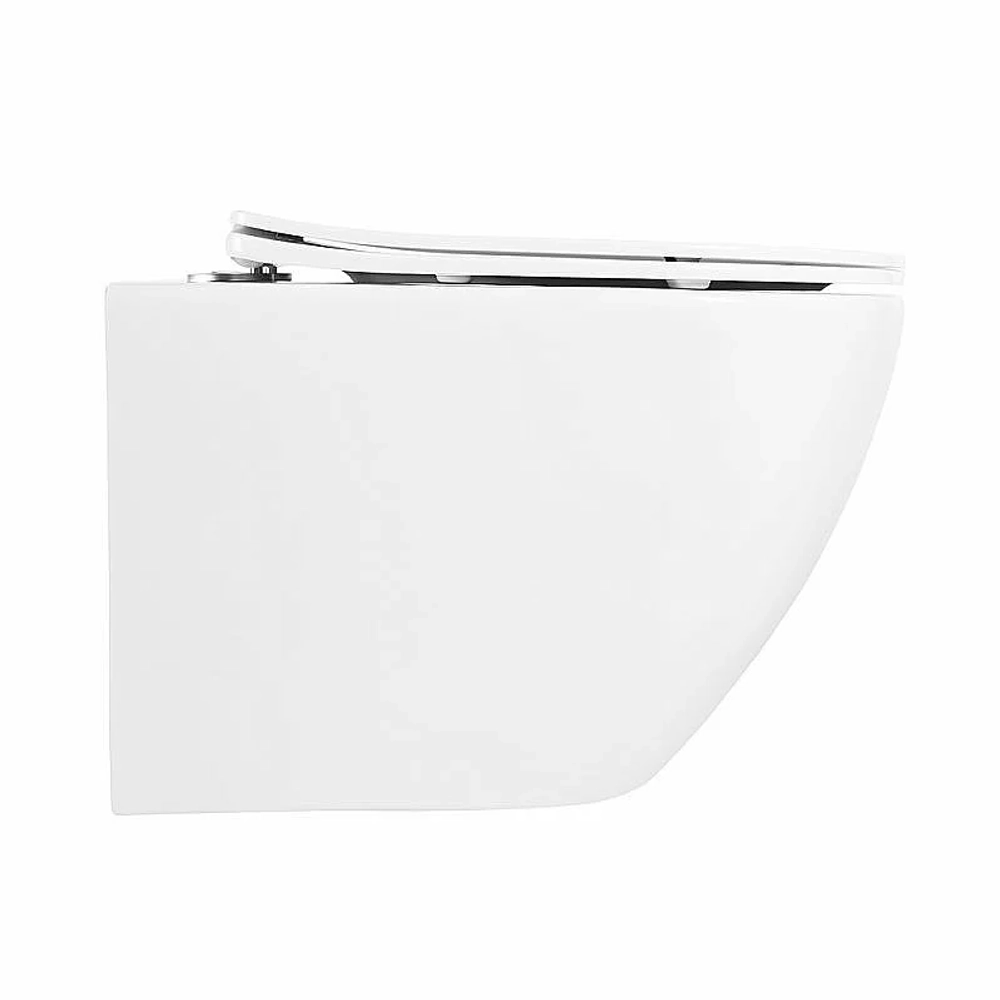 Унитаз подвесной BelBagno UNO BB3105CHR безободковый, с крышкой микролифт, с инсталляцией и белой кнопкой
