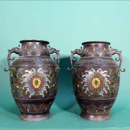 Винтаж: Пара ваз Клуазоне